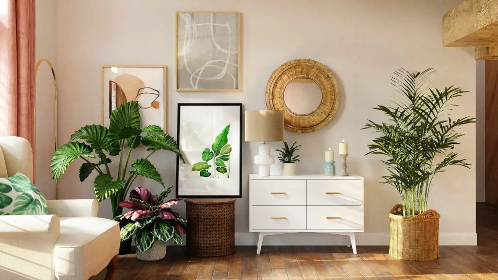 living room wall decor pictures and chair and plants ideas by paige nicole