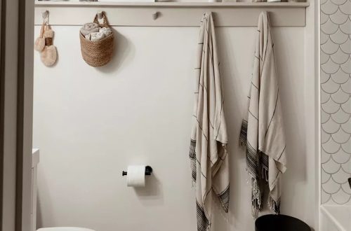 bathroom towel rack ideas, towel rack ideas, towel rack decor ideas, bathroom towel rack baskets, towel rack basket decor in bathroom, bathroom basket rack ideas, bathroom hand towel decor ideas, handtowel decor ideas for bathroom, By Paige Nicole bathroom towel rack ideas.
