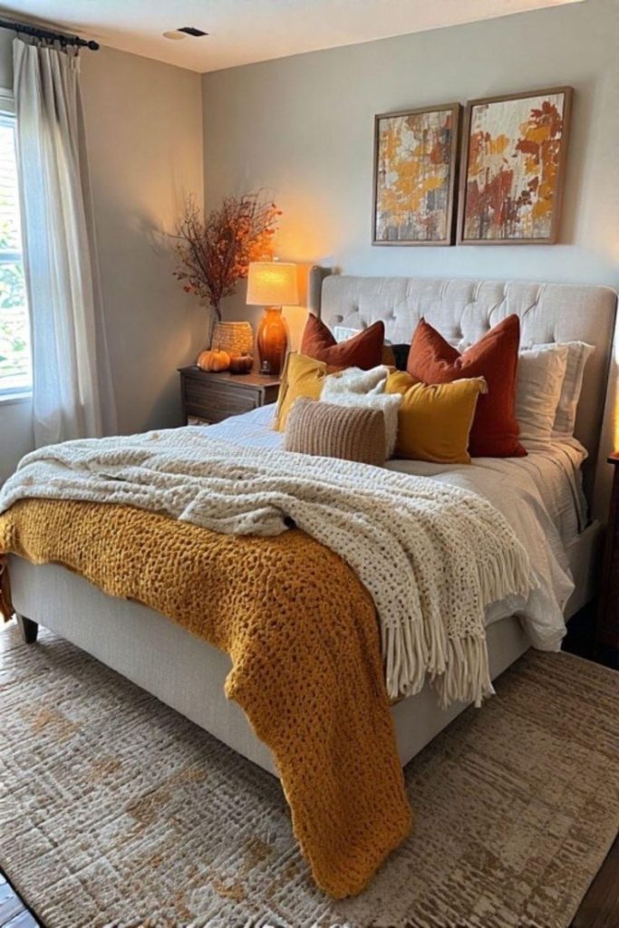 fall bedroom ideas, bedroom ideas you will love, bedroom decor ideas on a budget, fall bedroom decor inspiration, fall bedroom decorating ideas.
