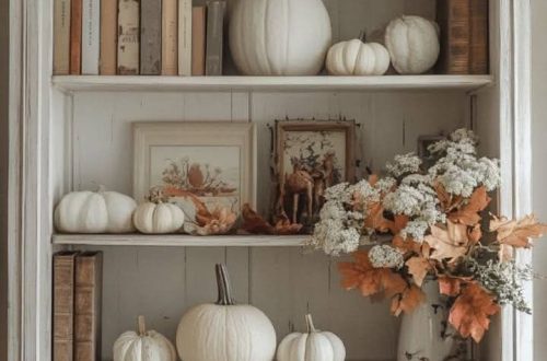 Fall shelf ideas, cozy fall shelf ideas, shelf ideas for fall, living room shelf ideas for fall.
